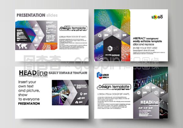 现代商业演示模板 抽象矢量信息图设计